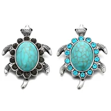 10 шт./лот 18 мм Черепаха Кнопка со стразами для браслет Мода DIY ювелирные изделия браслеты с подвесками часы для женщин