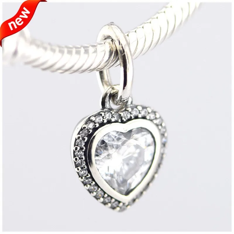 

CKK Beads Sparkling Love Pendant Charm Original 100% 925 Sterling Silver Fits Pandora Charms Bracelet Beads for Jewelry Making