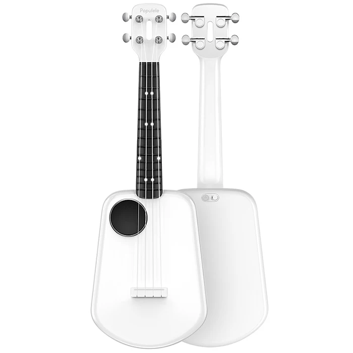 Populele 2 LED Bluetooth USB Smart Ukulele 18-Tooth Closed Button Toy Musical Instrument Ukulele APP Control 2019