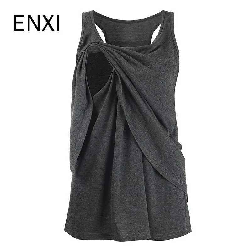 

ENXI Breastfeeding Clothes Popular Casual T Shirt Pregnant Women Wear Mummy Tops Maternity Nursing