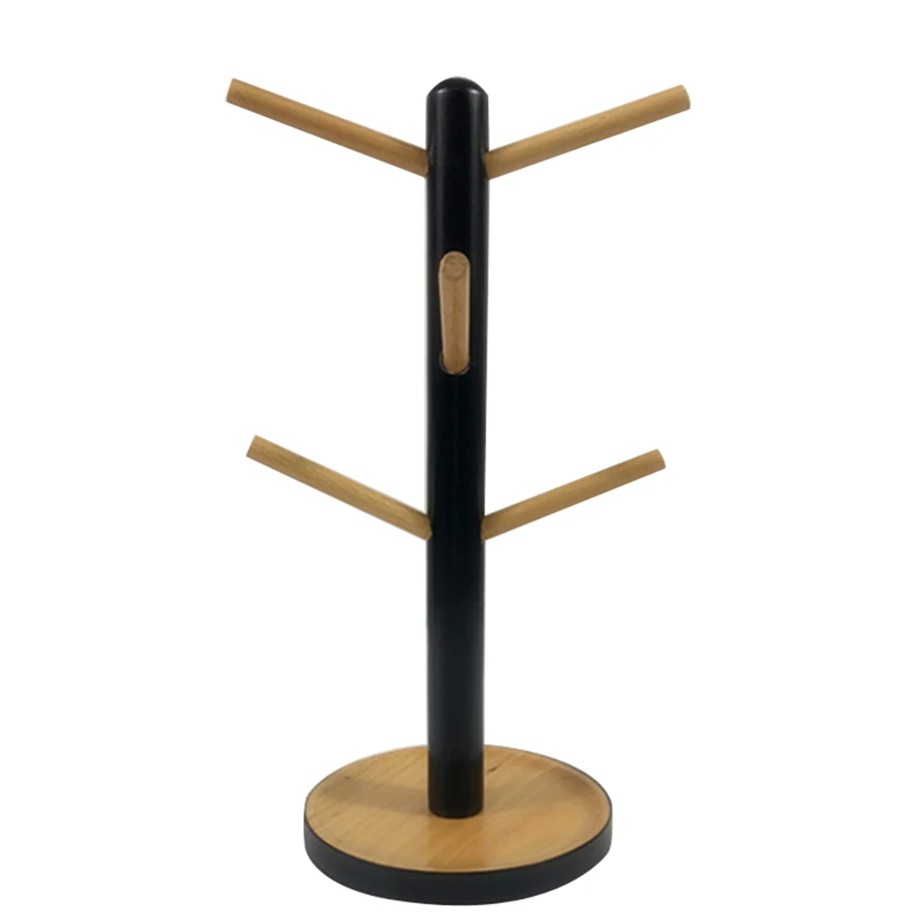 

1 Pc Solid Wood Korean Style Mug Rack Tree Storage Rack Removable Coffee Cup Hanger Mug Stand Tea Cup Organizer 6 Hooks