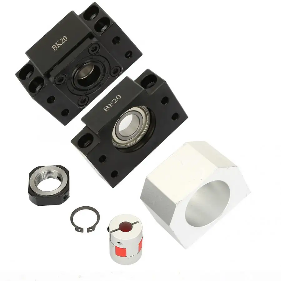 

gear coupling 1pcs Ballscrew & 2pcs BF20 / BK20 Screw Nut & 1pcs Plum Coupling Shaft Kit ball shaft