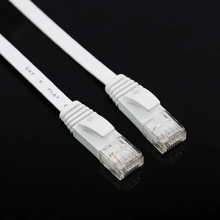 

1.5ft / 0.5m RJ45 Cat6 cable High Speed Ethernet White U-Thin Flat Patch Network Internet UTP