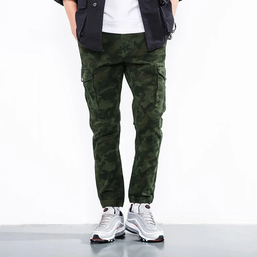 Pants Full Leng Cotton Casual Skinny Military Tactical Pants Men Slim Stretch Khaki Black Camo Cargo Pants Men Army