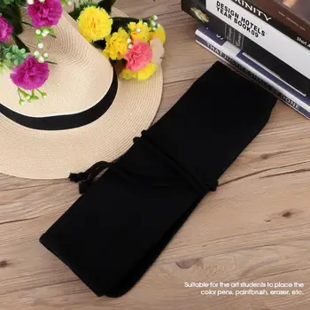 

School Supplies Pencilcase Student Pen Case Roll Up Drawing Sketch Pouch Pencil Bag Black Pen Case Pouch Pencil bag