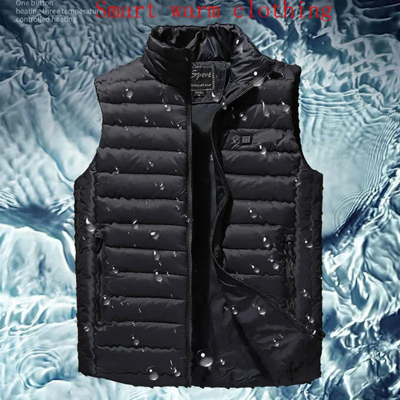 

Men's Winter Outdoor Heating Sleeveless Jacket Heated Smart USB Work Coats Adjustable Temperature Control Safety Clothing DSY017