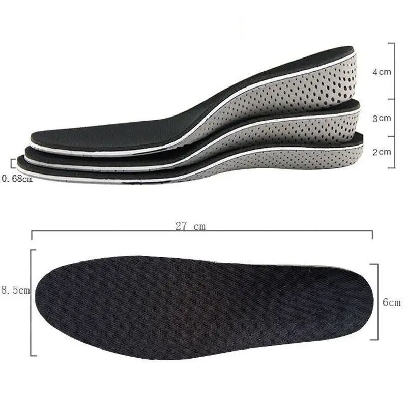 

2018 Newest Hot High Quality Air Cushion Height Plantar Increase Elevator Soft Shoe insoles Lifts Pad Taller