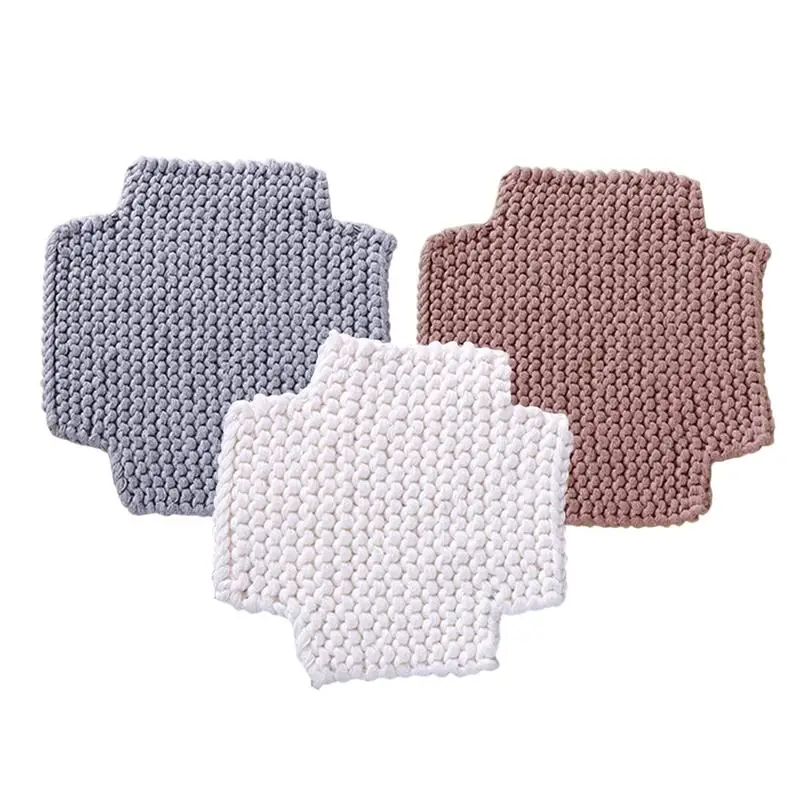 Placemat Coaster Wool Woven Dining Table Mat Non Slip Kitchen Accessories Decoration Home Pad Coaster Insulation Pot Mat 