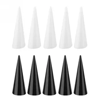 

5pcs Single Finger Cone Fingertip Display Ring Holder Storage Acrylic Display Showcase Stand Jewelry Rings Organizer
