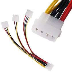 Высокое качество 4 Pin IDE силовые кабели HY1578 4 Pin Molex Male до 3 порта Molex IDE Female блок питания разветвитель Кабель-адаптер