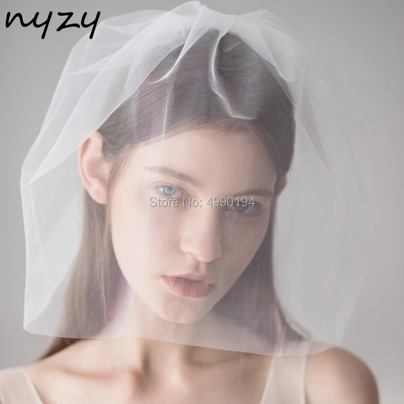NYZY V12 Real White Ivory Birdcage Veil Blusher Short Wedding Bridal With Comb voile velo novia 2019 | Свадьбы и торжества