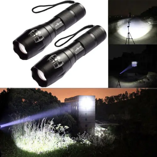 US $2.98 50000Lm Lumens LED Flashlight Hand Tourch Zoomable XM-L T6 Hiking Camping Light Without Battery