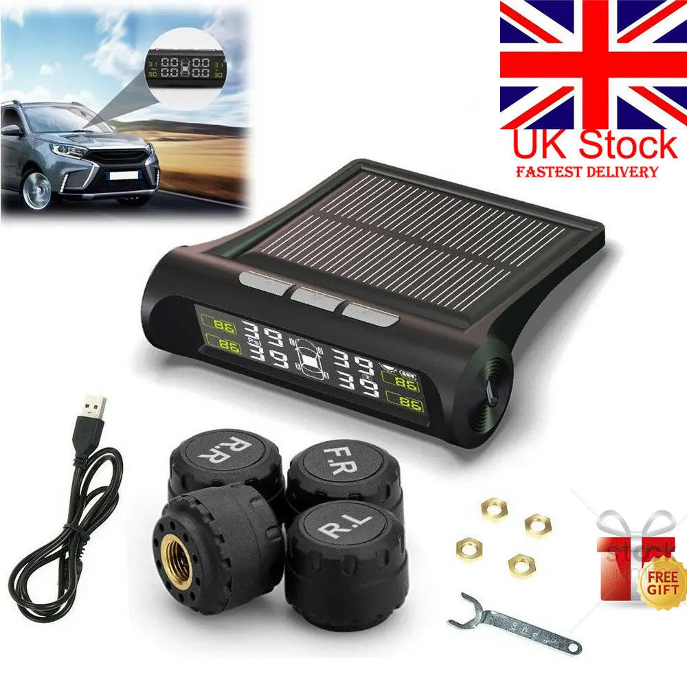 Система контроля давления в шинах TPMS на солнечной энергии UK ЖК монитор