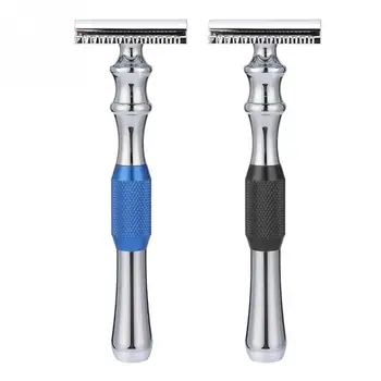 

Safety Manual For Man Shaving Anti-slip Stripe Handle Classic Double Edge and Base Safety Shaving Tools
