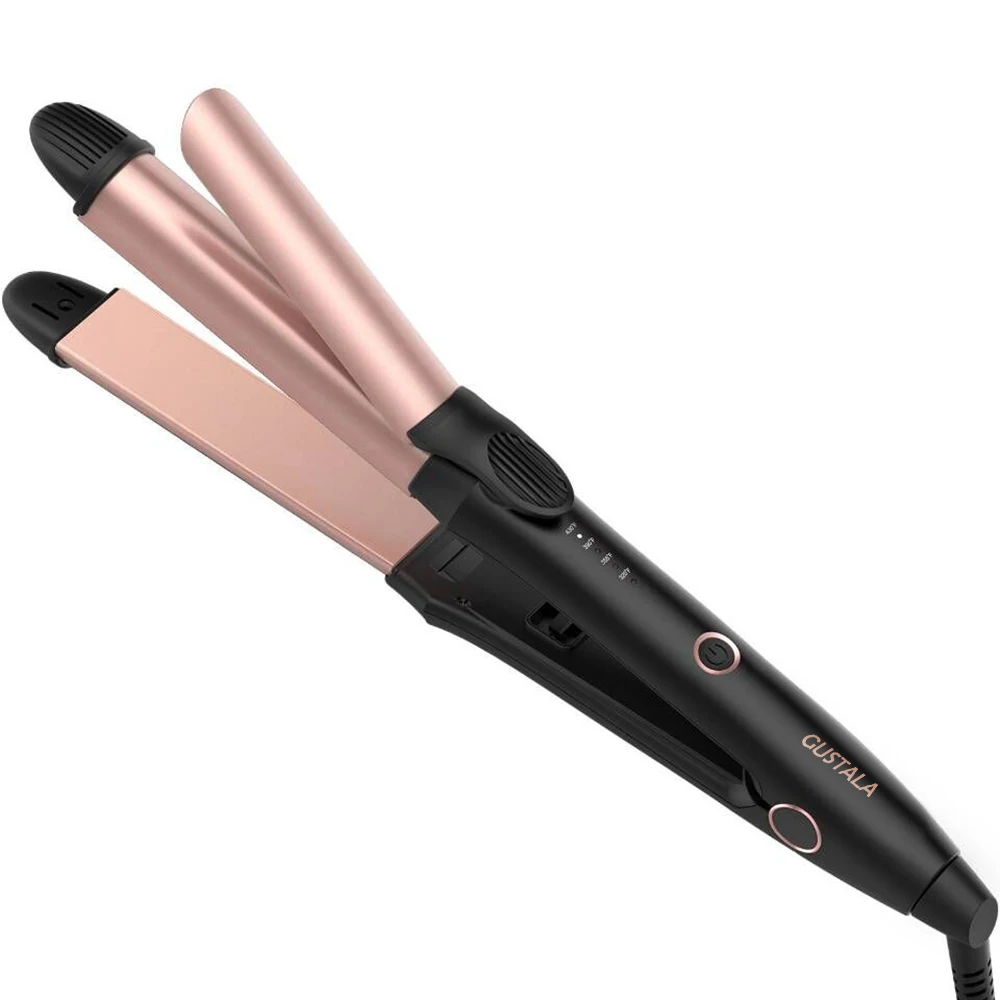 

Gustala EPS868 Professional Fast Heating 2-in-1 Hair Straightener Curler Work Dating Salon Styling Tool