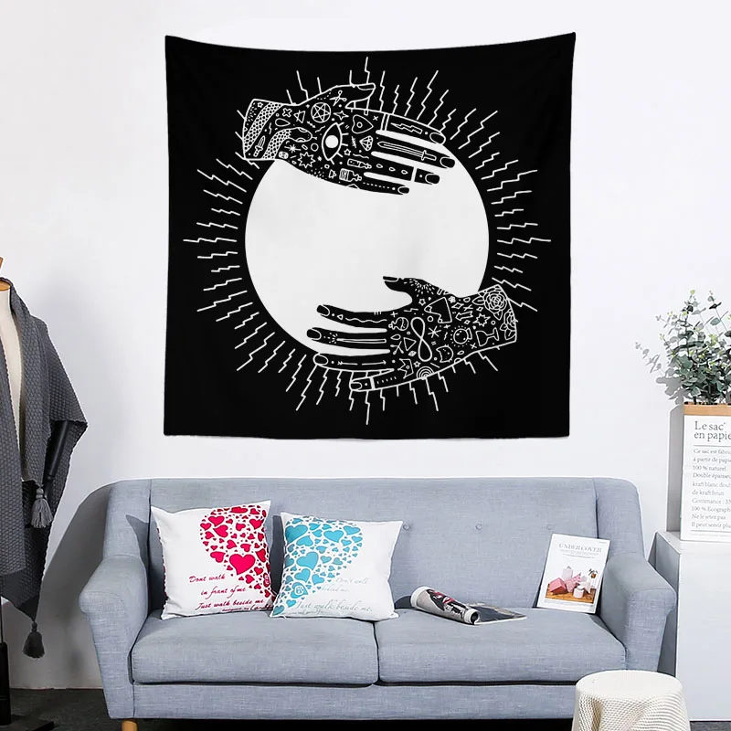 

150X150cm Mandala Bohemia Wall Hanging Tapestry Polyester Animal Moon Wolf Guns Yoga Mats Beach Towel Decor Livingroom