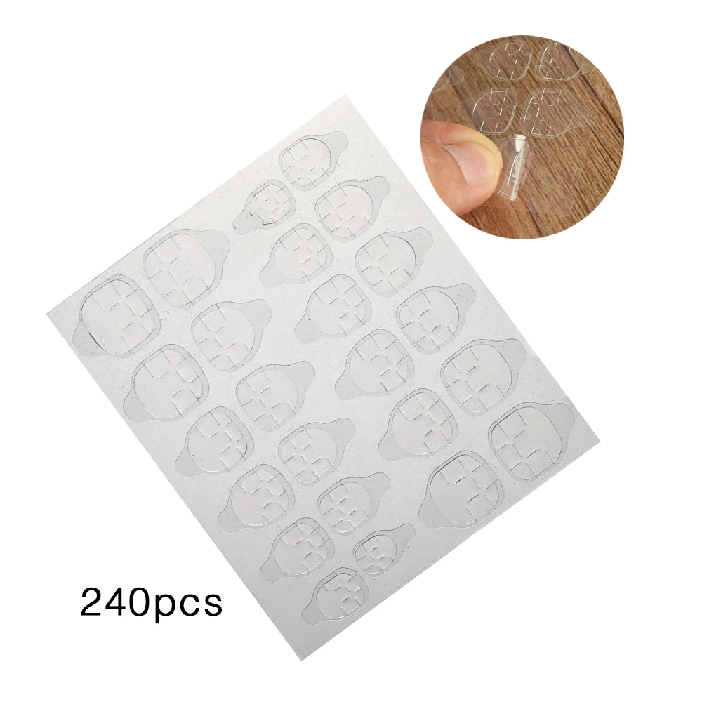 

240pcs Transparent Adhesive Tapes Nail Art DIY Stickers Double-sided Nail Tapes Nail Supplies False Nail Tips Extension Tools