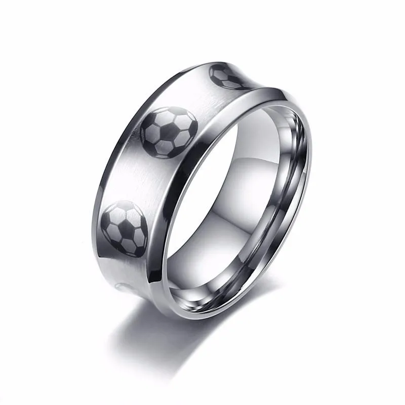

Stainless Steel Soccer Ring for Men