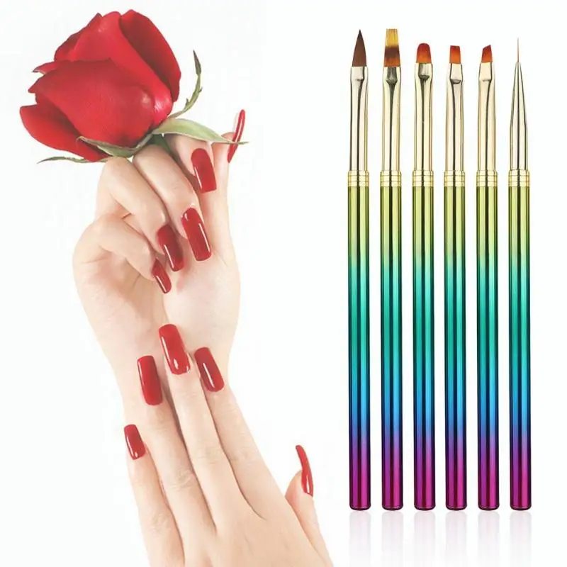 

Nail Acrylic Crystal UV Gel Extension Nail Art Brush Pen Painting Liner Pen Nails Accessoires Brushes For Manicure