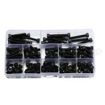 

140Pcs M5 6-35mm 12.9 Grade Carbon Steel Hex Socket Cap Head Screw Bolt Set For Office Appliance Communication Equipment