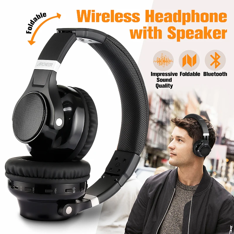 

ARCHEER AH45 bluetooth Headphones with Speaker Stereo Wired Wireless Headset Foldable with microphone for phones Music Earphone
