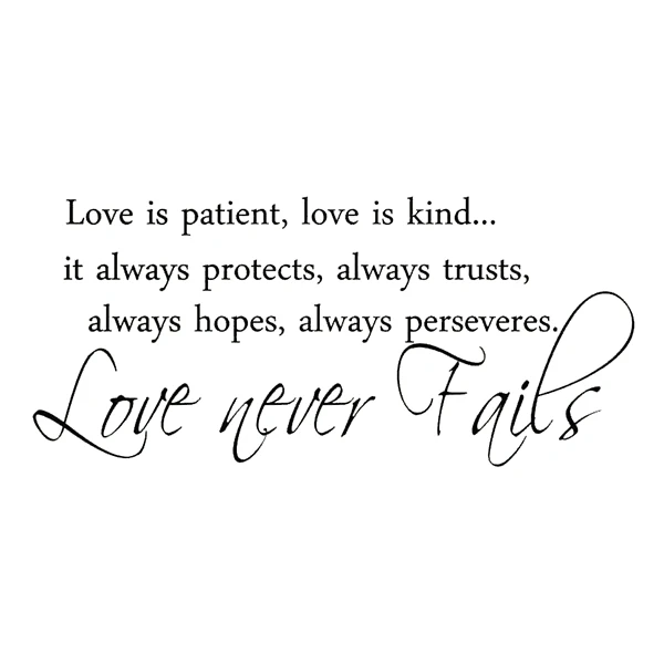 

Love Is patient Love Is kind...it Always protects Always trusts Always hopes Always perserveres Love Never fails.wall Art