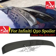 ST Style High-quality Carbon Fiber Rear Roof Window Spoiler For Infiniti Q50 Q50S Auto Racing Car Tail Lip Wing Spoiler 2015-in