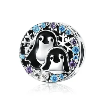 

Winter Collection 925 Sterling Silver Penguin Family Beads Animal Charms Fit Pandora Bracelets & Necklaces Jewelry SCC992