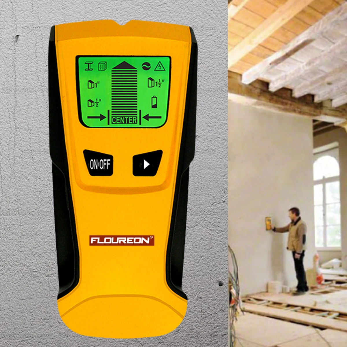 FLOUREON TH 210 Stud Center Finder Metal & AC Voltage Live Wire