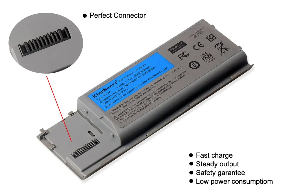 KingSener 11,1 В 5200 мАч Корея сотовый PC674 Батарея для DELL D620 D630 D631 D640 D63C D630N D631N D830N JD606 TC030 TD175 KD491