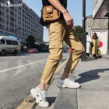Высокая улица корейский стиль летние танцевальные спортивные свободные штаны мужские шаровары мужские Хип поп уличная большие карманные брюки карго