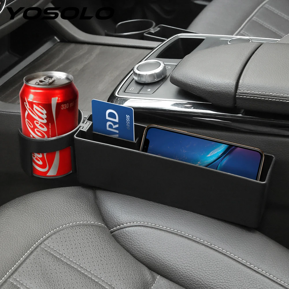 

YOSOLO Auto Gap Pocket Car Organizer Drink Holder Storage Box For Phone Pad Card Coin Case Universal Car-styling Stowing Tidying
