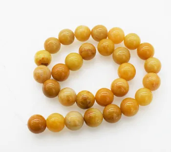 

loose beads Topaz yellow round 14mm 15" for DIY jewelry making FPPJ wholesale beads nature gem stone