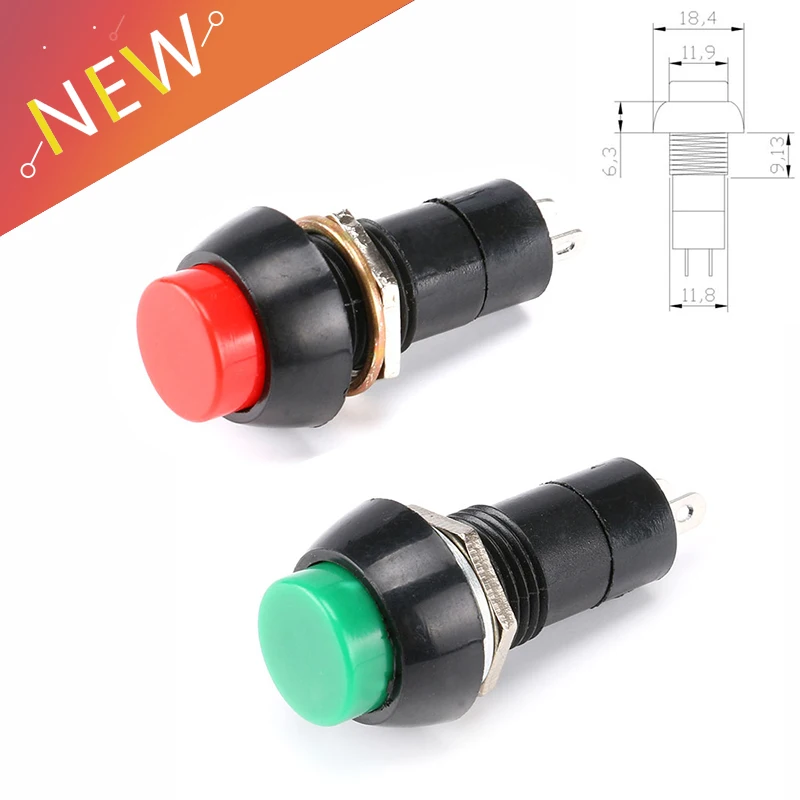 

10pcs Momentary pushbutton switches 3A /125VAC Self Return Momentary Push Button Switch Red Green DIY Touch Switch