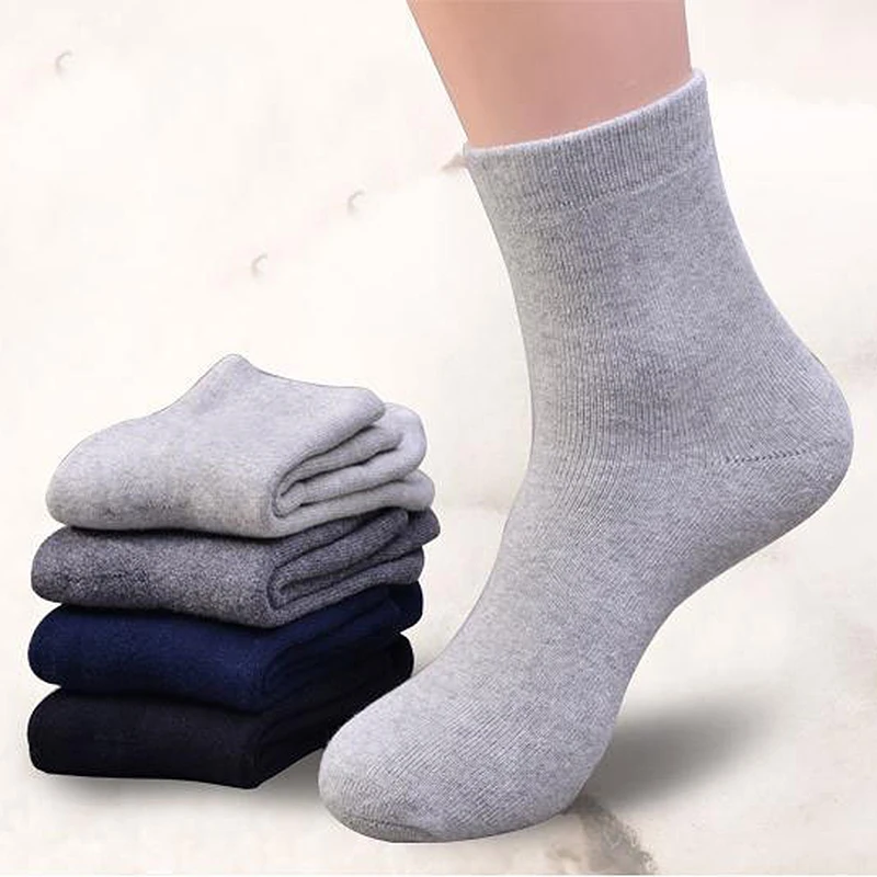

Sale 10 Colors Winter Warm Men Thicken Mid Tube Socks Thermal Wool Casual Winter Warm Male Sock wholesale