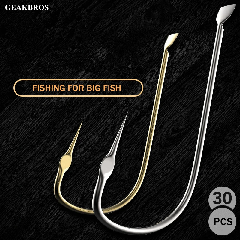 

30pcs/Lot Fishing Hooks Fishhooks Non-barb Anti-decoupling Carp Fishing Accessories Lures Tackle Carbon Steel Sharp Tip Hooks