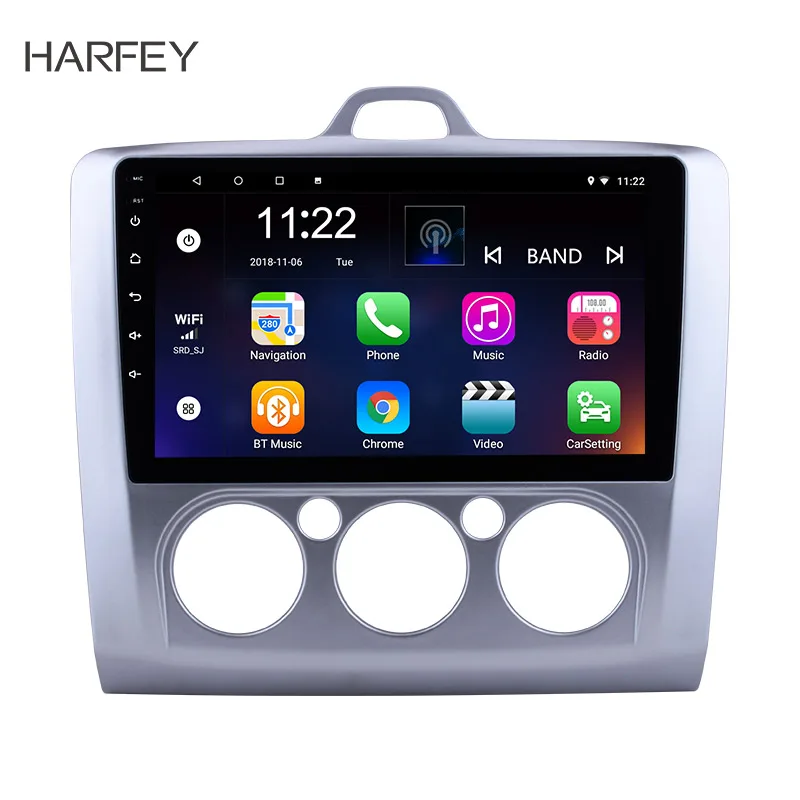 

Harfey 2Din Android 6.0/7.1/8.1 9" Car Radio For Ford Focus Exi MT 2004-2011 GPS Navigation Multimedia Player Bluetooth