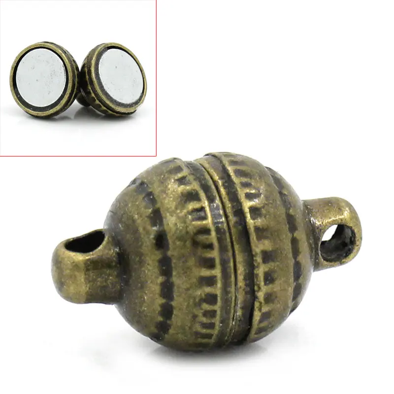 

Lovely Antique Bronze Magnetic Clasps 14x8mm(1/2"x3/8"), sold per lot of 10 sets (B15920)