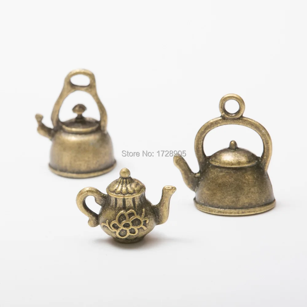 

Charms Jewelry making Tea Pot Charms 10pcs 19mm Bronze Pendant Charm 3D Teapot Jewelry Charms Charm Pendants cute Metal Charms