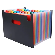 24 Pockets Expanding File Folder Large Space Design A4 Filing Folders Box File Business Home Office Document Accordion File St