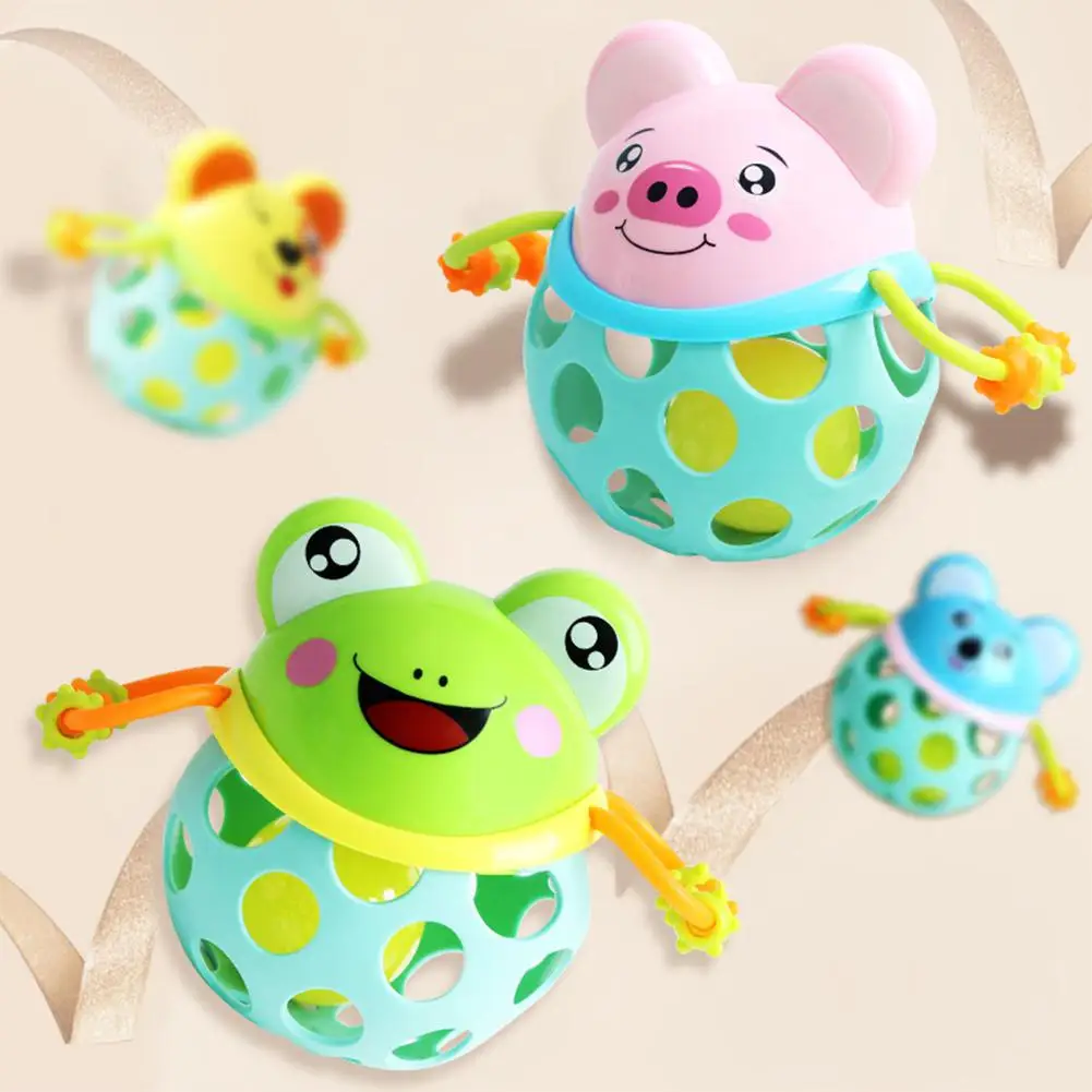 Hand Grasping Hole Bell Ring Ball Cute Animal Teether Rattle Toys for Kids Hand Grasping Hole Bell Ring Ball Cute Animal Teether Rattle Toys for Kids