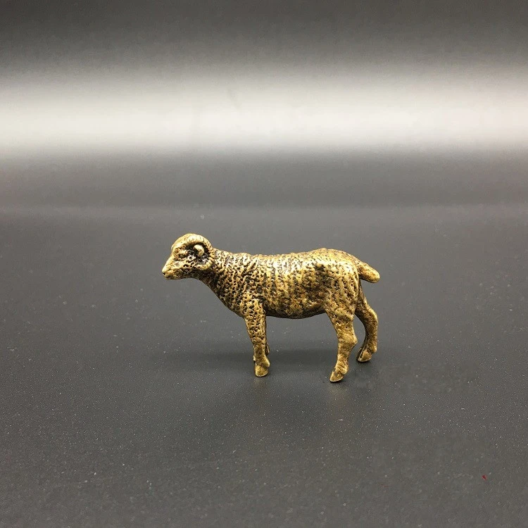 

Collectable Chinese Brass Carved Animal Zodiac Sheep Exquisite Small Statues