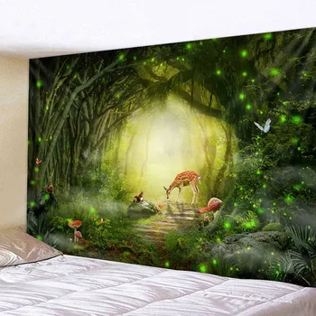 

3d Mats In Deep Mysterious Woods On The Psychedelic Large Wall Tapestry Hanging Decoration Beach Mat Tapestry Wall Decor