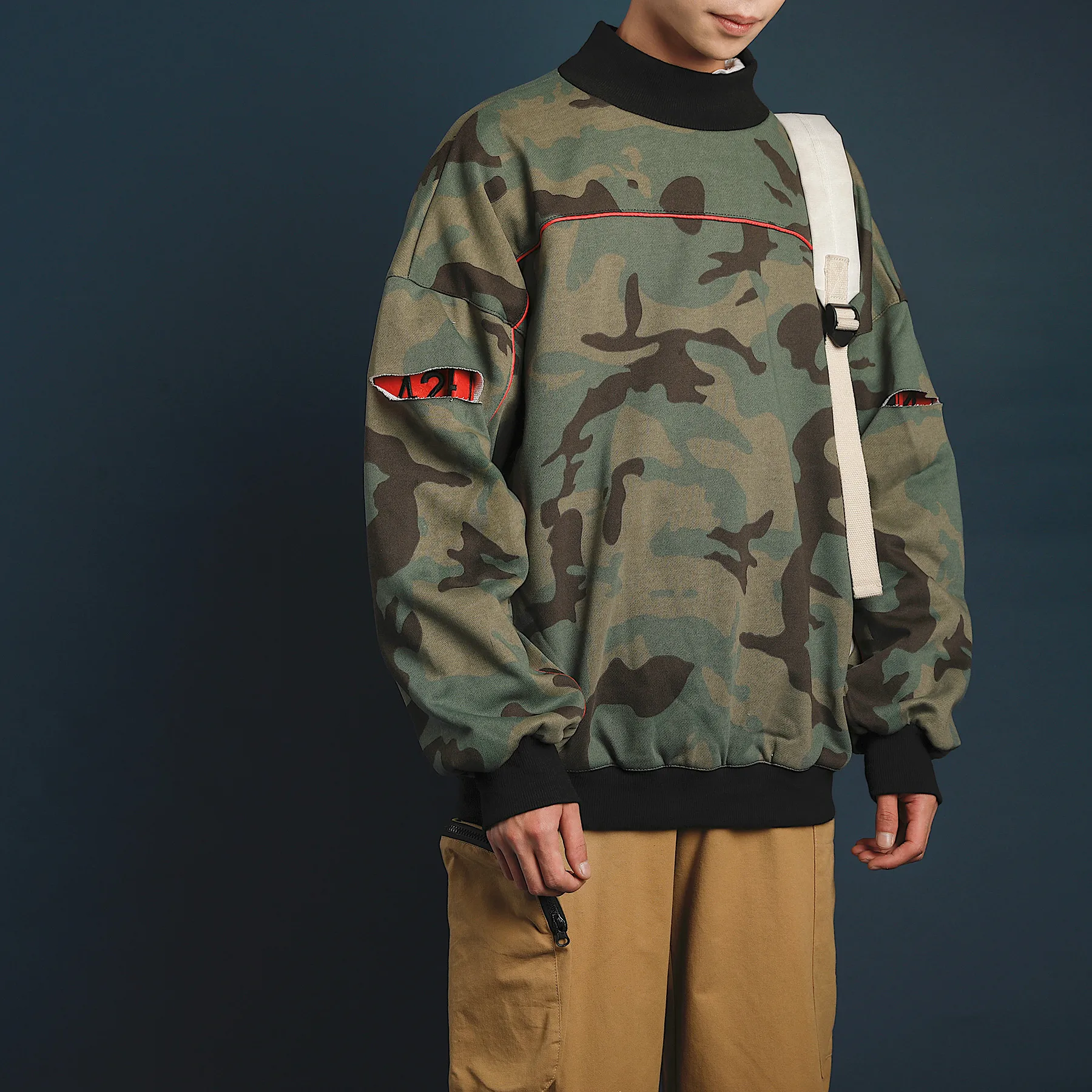 

2018 Men's Fashion Camouflage Printing Hoodies Thicken Velvet Cotton Clothes Pullover Casual Holes Black In Warm Sweatshirts