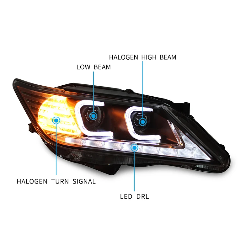 Головной светильник в сборе для Toyota Camry 2012 2013 Светодиодный дневной ходовой светильник, сигнал поворота, ксеноновый светильник ближнего света