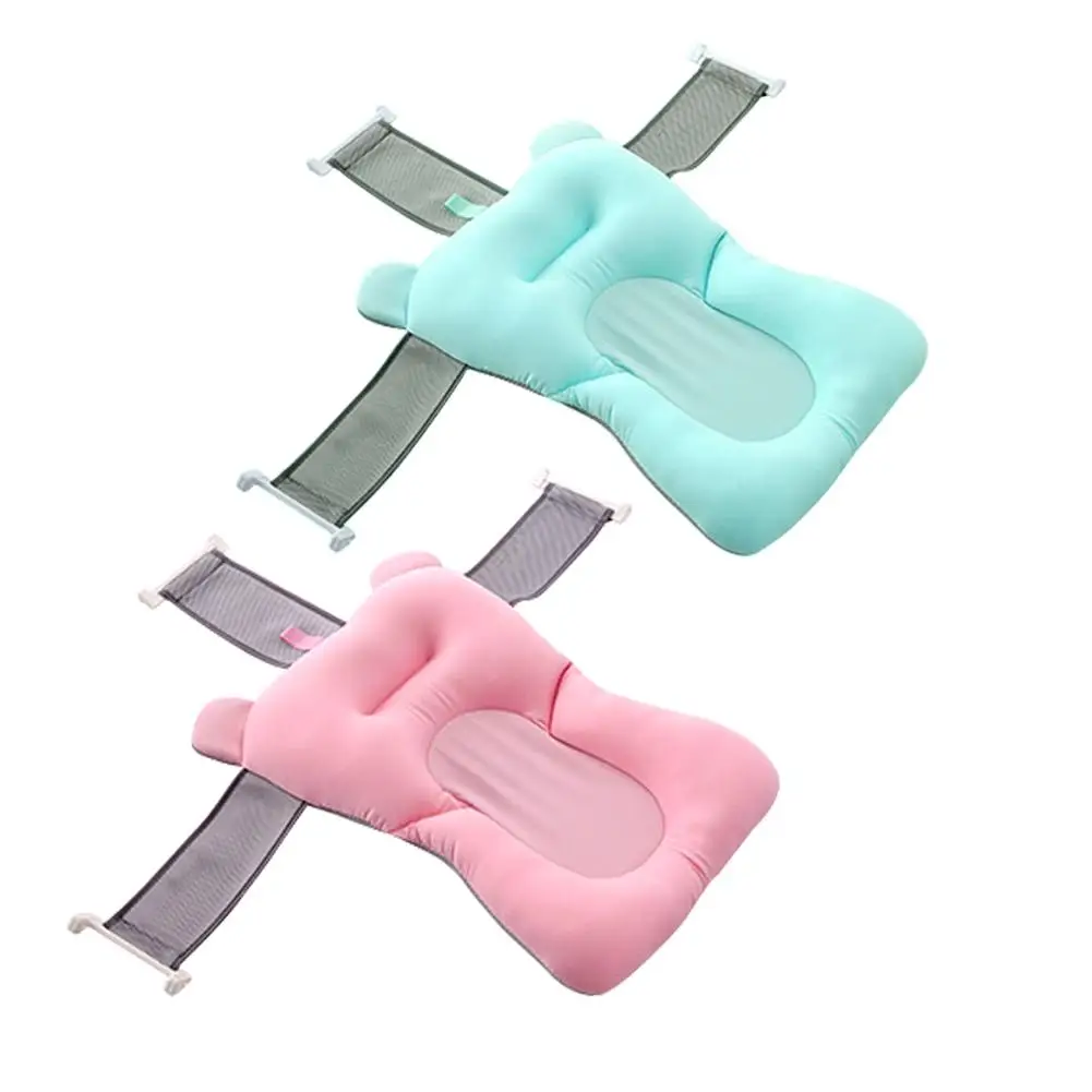 cheap Foldable Newborn Baby Bath Tub Baby Float Bath Mat Seat Antiskid Bathing Net Bed Chair Cartoon Baby Shower Bath Pad
