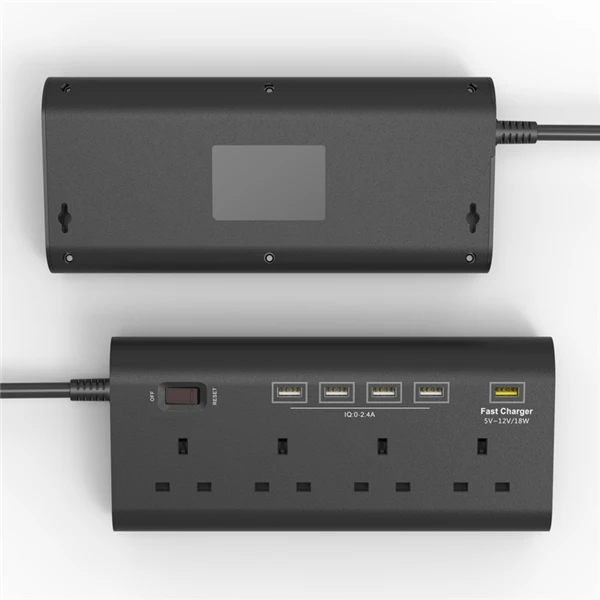CLAITE 5V 2.4A штепсельная вилка Великобритании 4 розетка с переключателем 5 usb портов