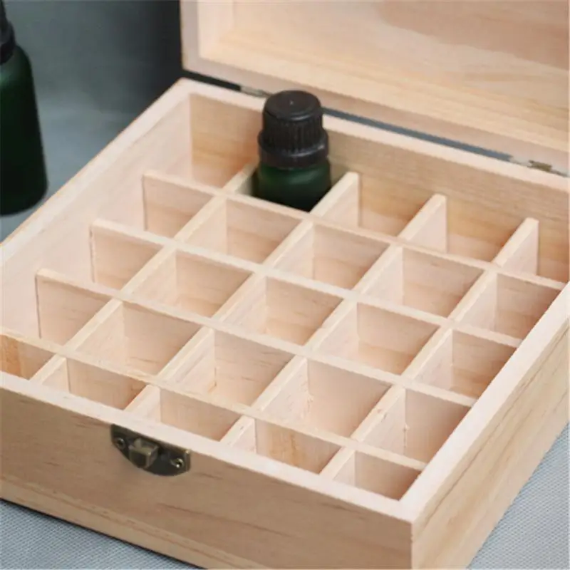 25 Слот Бутылка Эфирного Масла деревянный ящик для хранения Чехол Органайзер для ароматерапии