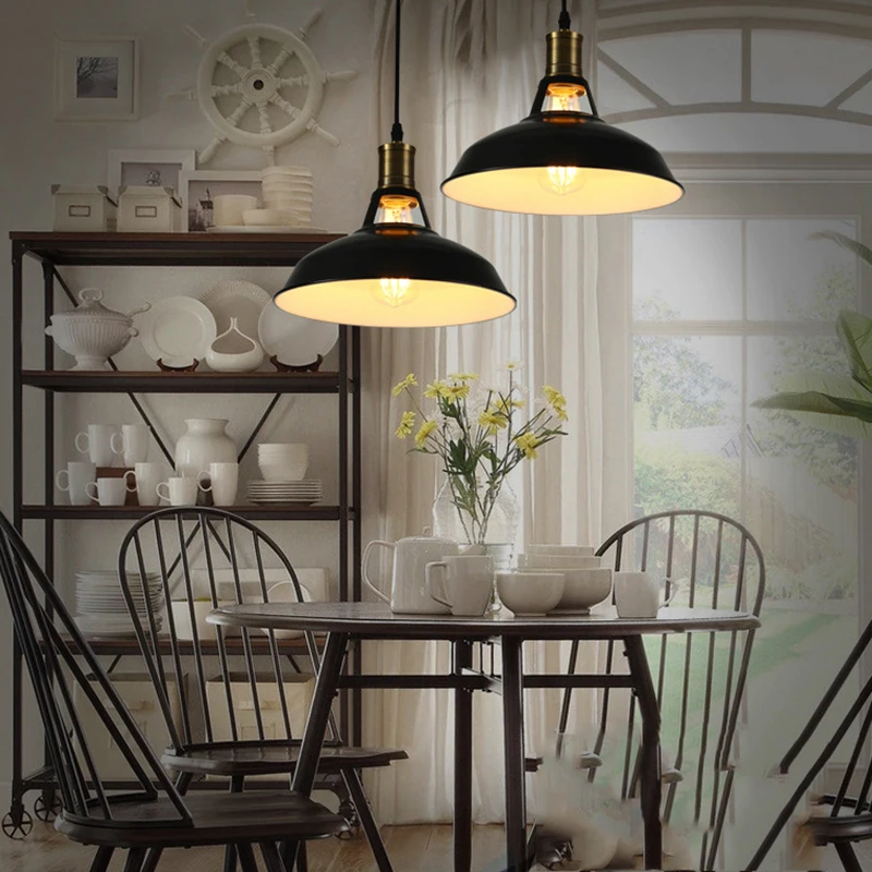 Pendant Lights Industrial Retro Style Restaurant Kitchen Home Lamp Light Decorative Lamps Hanging Lampshade Dining | Лампы и освещение