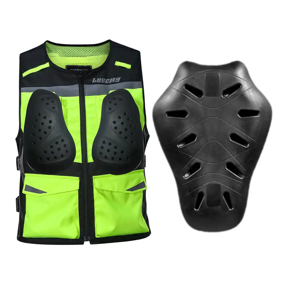 LYSCHY Hi viz Moto Motorcycle Vest Riding Jacket Clothing Body Armor